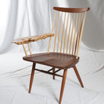 Rare George & Mira Nakashima Burl Slab Arm Lounge Chair, Signed & Dated