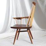 Rare George & Mira Nakashima Burl Slab Arm Lounge Chair, Signed & Dated