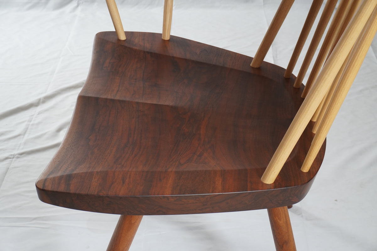 Rare George & Mira Nakashima Burl Slab Arm Lounge Chair, Signed & Dated