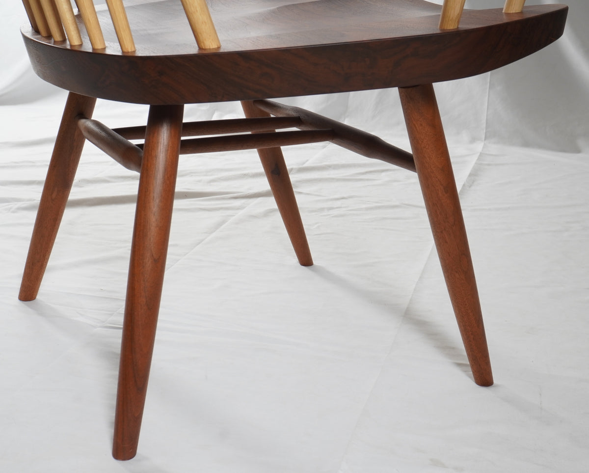 Rare George & Mira Nakashima Burl Slab Arm Lounge Chair, Signed & Dated