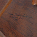 Rare George & Mira Nakashima Burl Slab Arm Lounge Chair, Signed & Dated