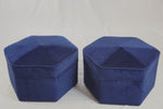 Room & Board Hexagon Corduroy Ottomans, Pair of