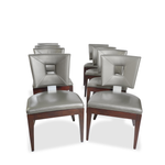 David Edwards Ocean Leather Dining Chairs, Set of 8