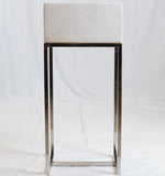 Modern Floor Standing Planter with Chrome Base and Ivory Resin Container