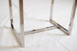 Modern Floor Standing Planter with Chrome Base and Ivory Resin Container