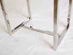 Modern Floor Standing Planter with Chrome Base and Ivory Resin Container