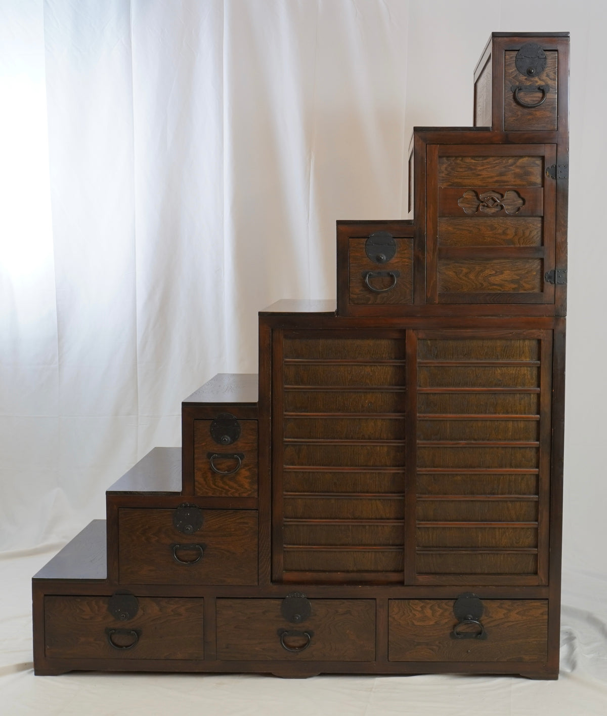 Vintage Japanese Hardwood Cha Tansu - Tea Chest