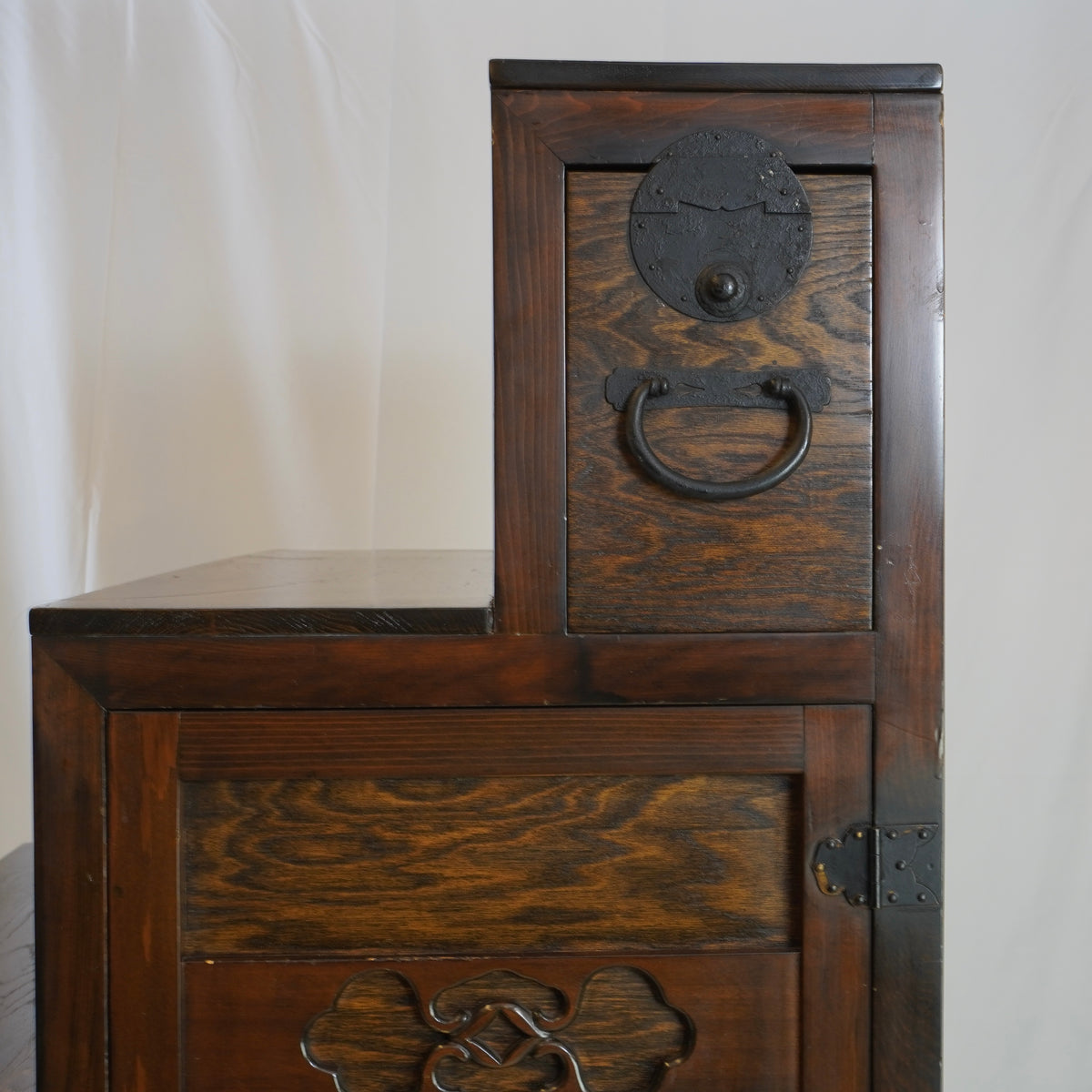 Vintage Japanese Hardwood Cha Tansu - Tea Chest