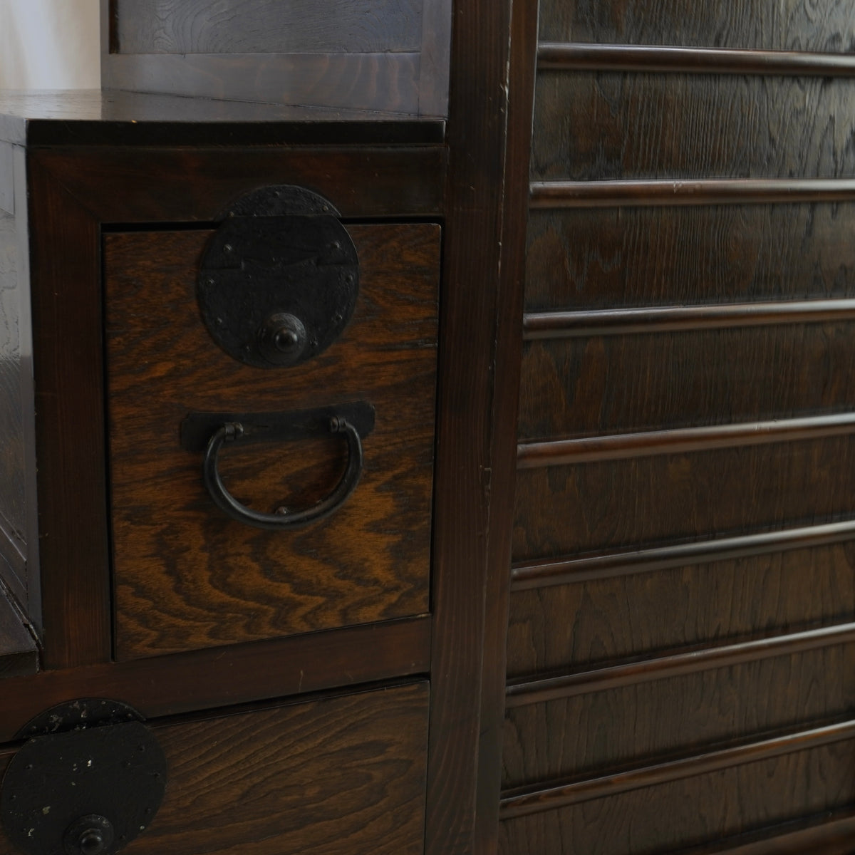 Vintage Japanese Hardwood Cha Tansu - Tea Chest