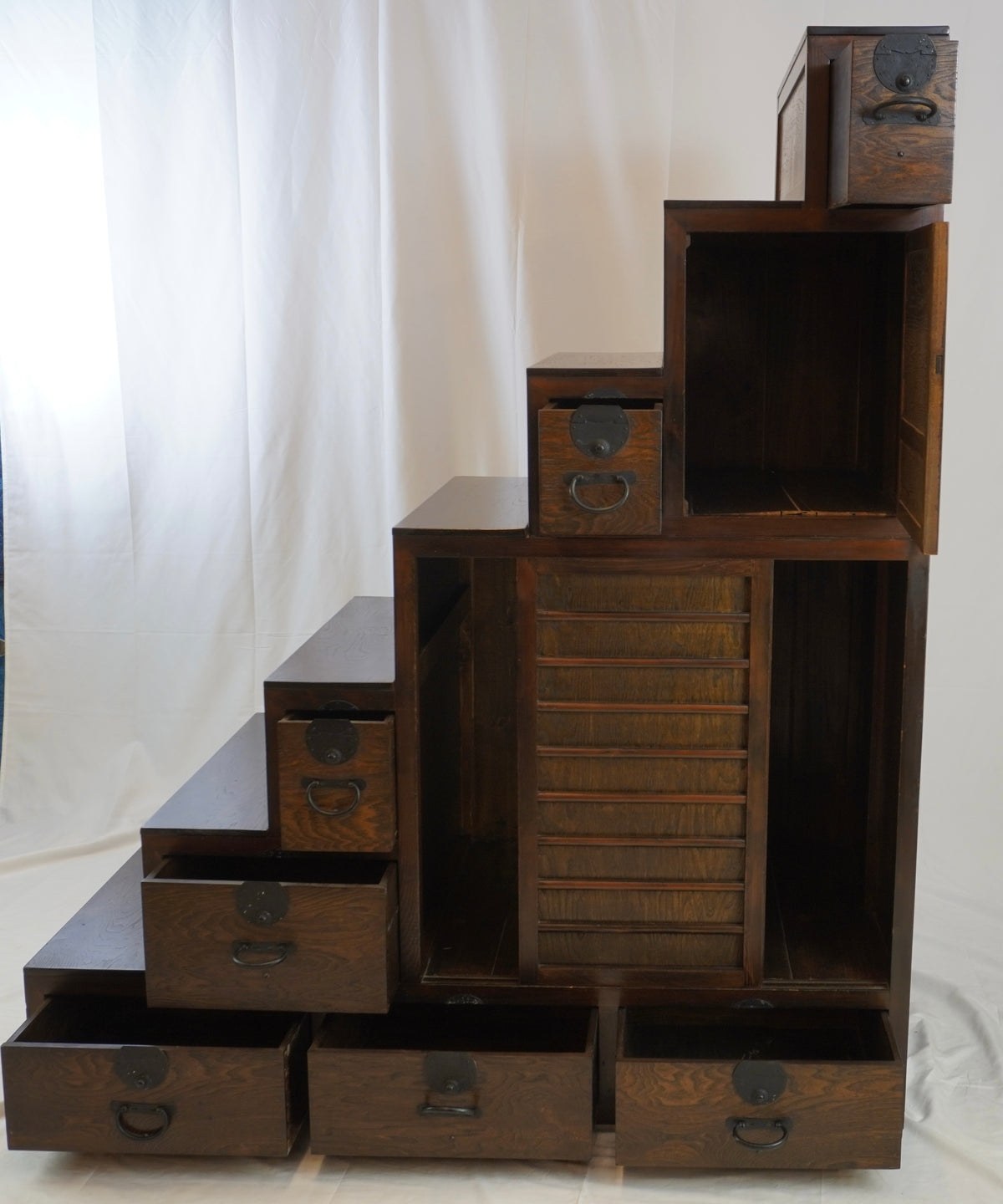 Vintage Japanese Hardwood Cha Tansu - Tea Chest