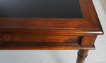 Vintage Baker Faux Bamboo Mahogany and Leather Desk