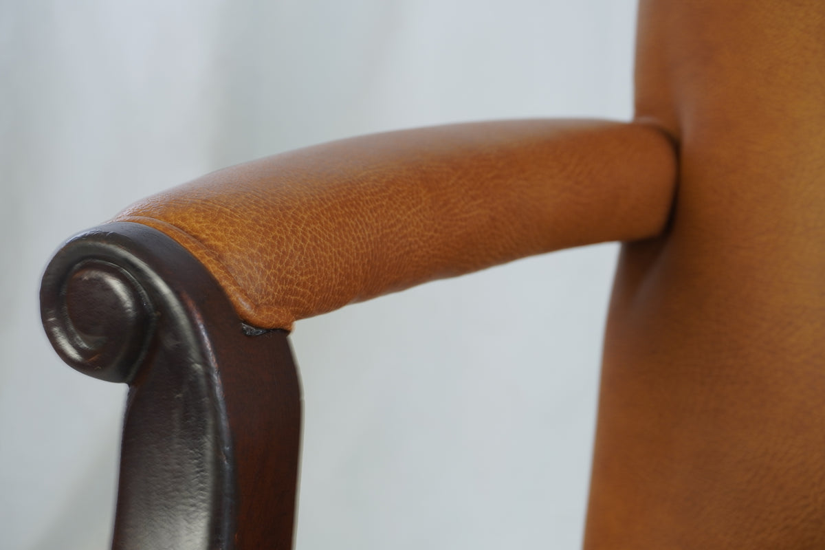 Transitional Chesterfield Style Oak France Director's Chair
