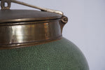 Vintage Tozai Home Faux Shagreen Brass Lidded Temple Jar, Set of 3