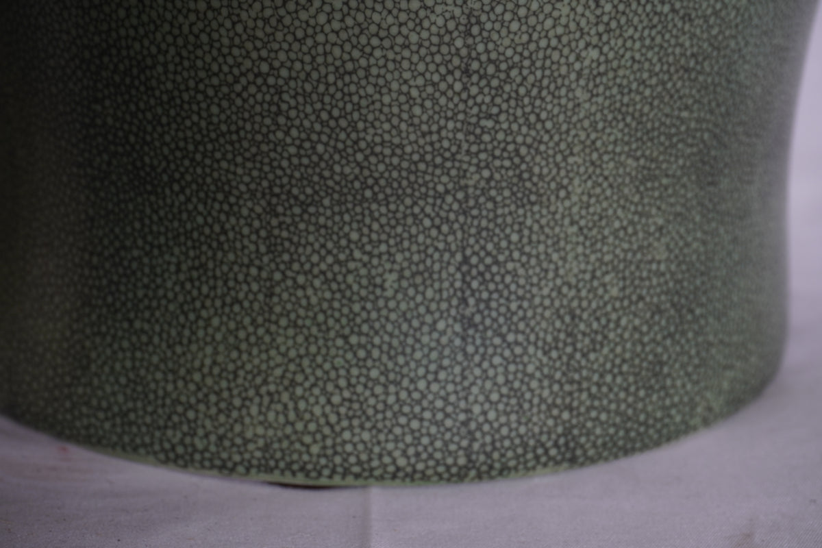 Vintage Tozai Home Faux Shagreen Brass Lidded Temple Jar, Set of 3