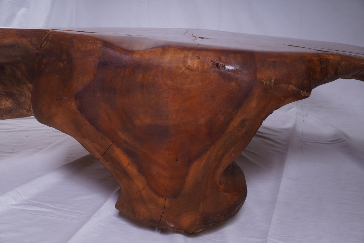 Vintage Large Solid Teak Live Edge Coffee Table