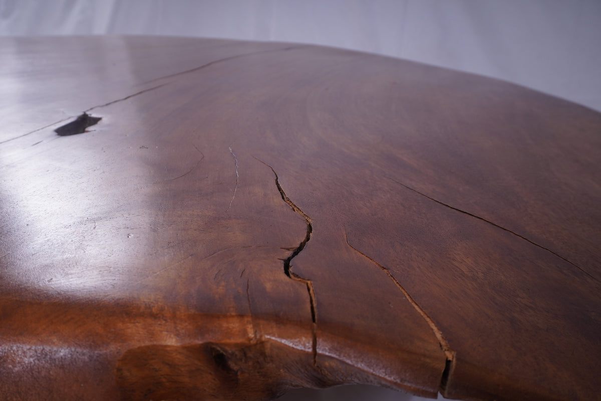 Vintage Large Solid Teak Live Edge Coffee Table