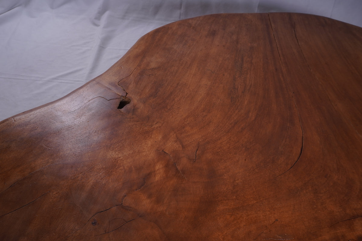 Vintage Large Solid Teak Live Edge Coffee Table