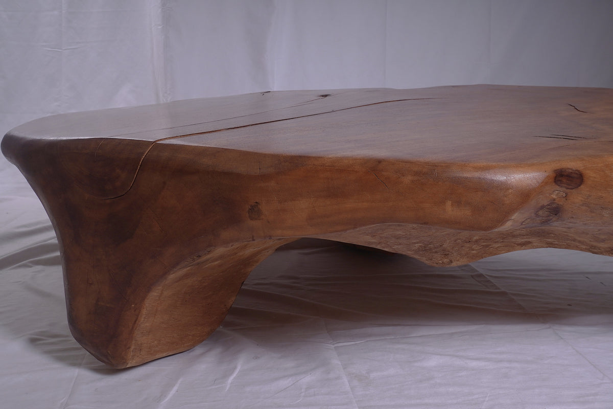Vintage Large Solid Teak Live Edge Coffee Table