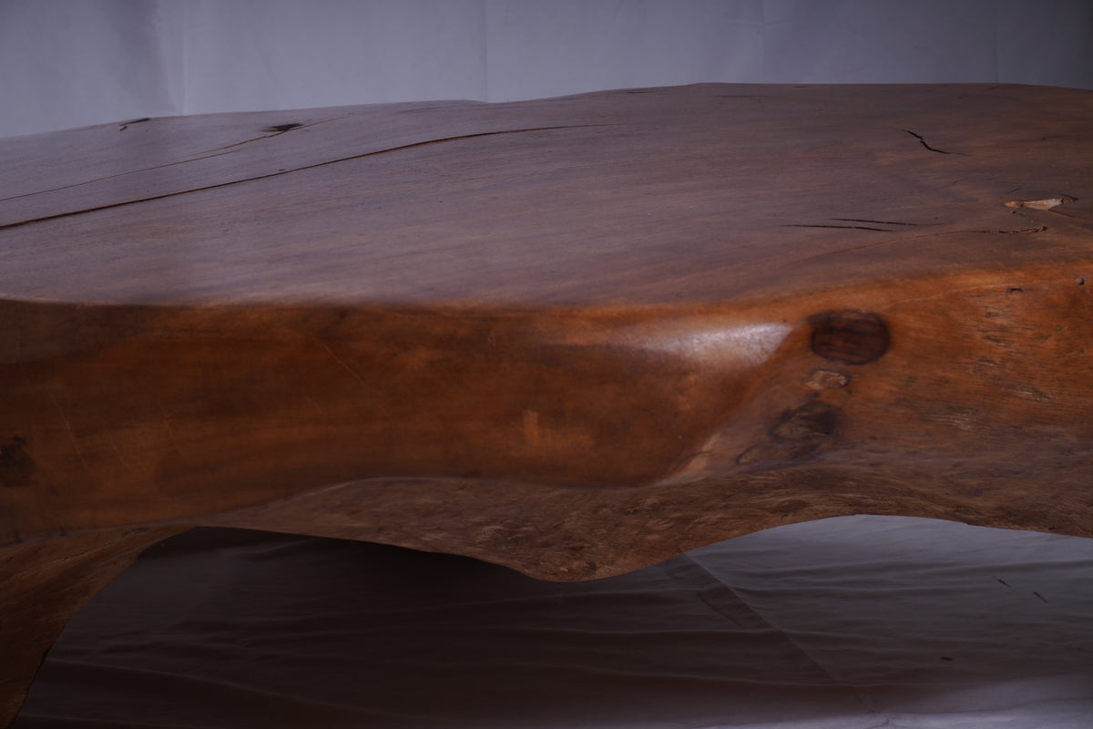 Vintage Large Solid Teak Live Edge Coffee Table