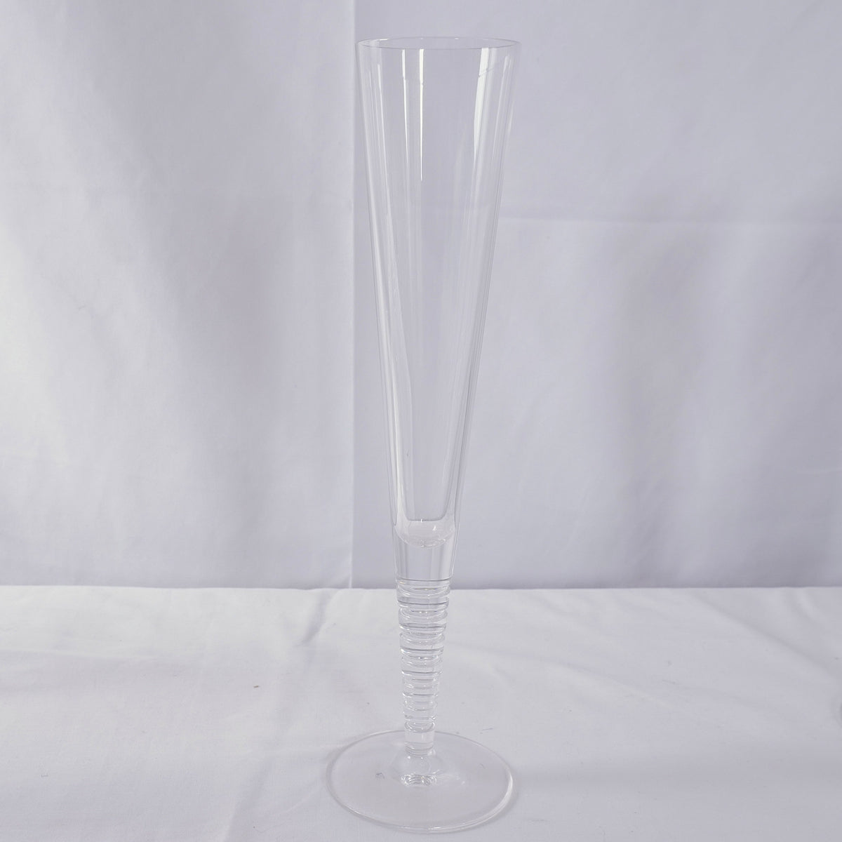 Steuben Evening Art Glass Fluted Champagne Glasses by Dante Marioni, Set of 16