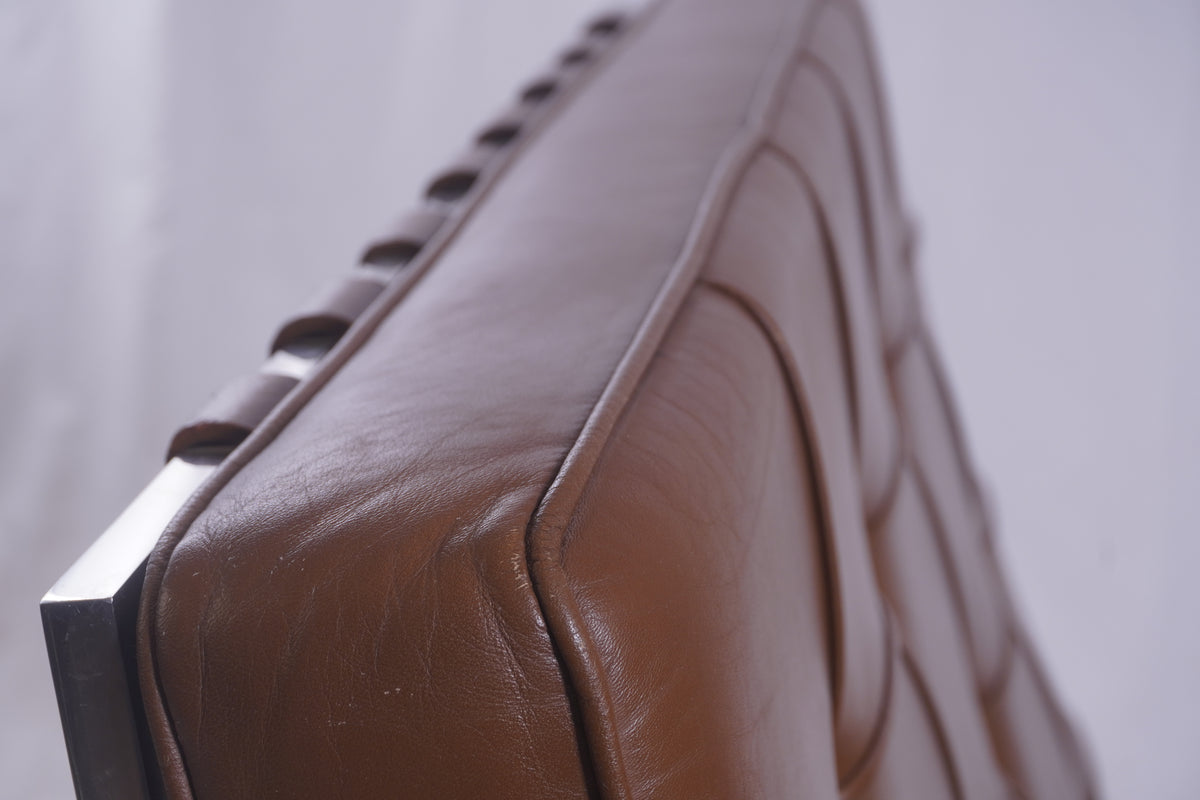 1950s Florence Knoll Barcelona Chairs Designed by Ludwig Mies van der Rohe from the GM Tech Center MI, Pair of