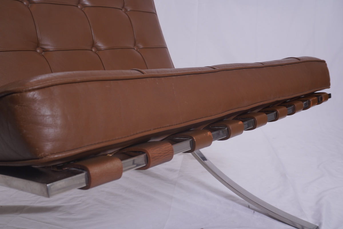 1950s Florence Knoll Barcelona Chairs Designed by Ludwig Mies van der Rohe from the GM Tech Center MI, Pair of