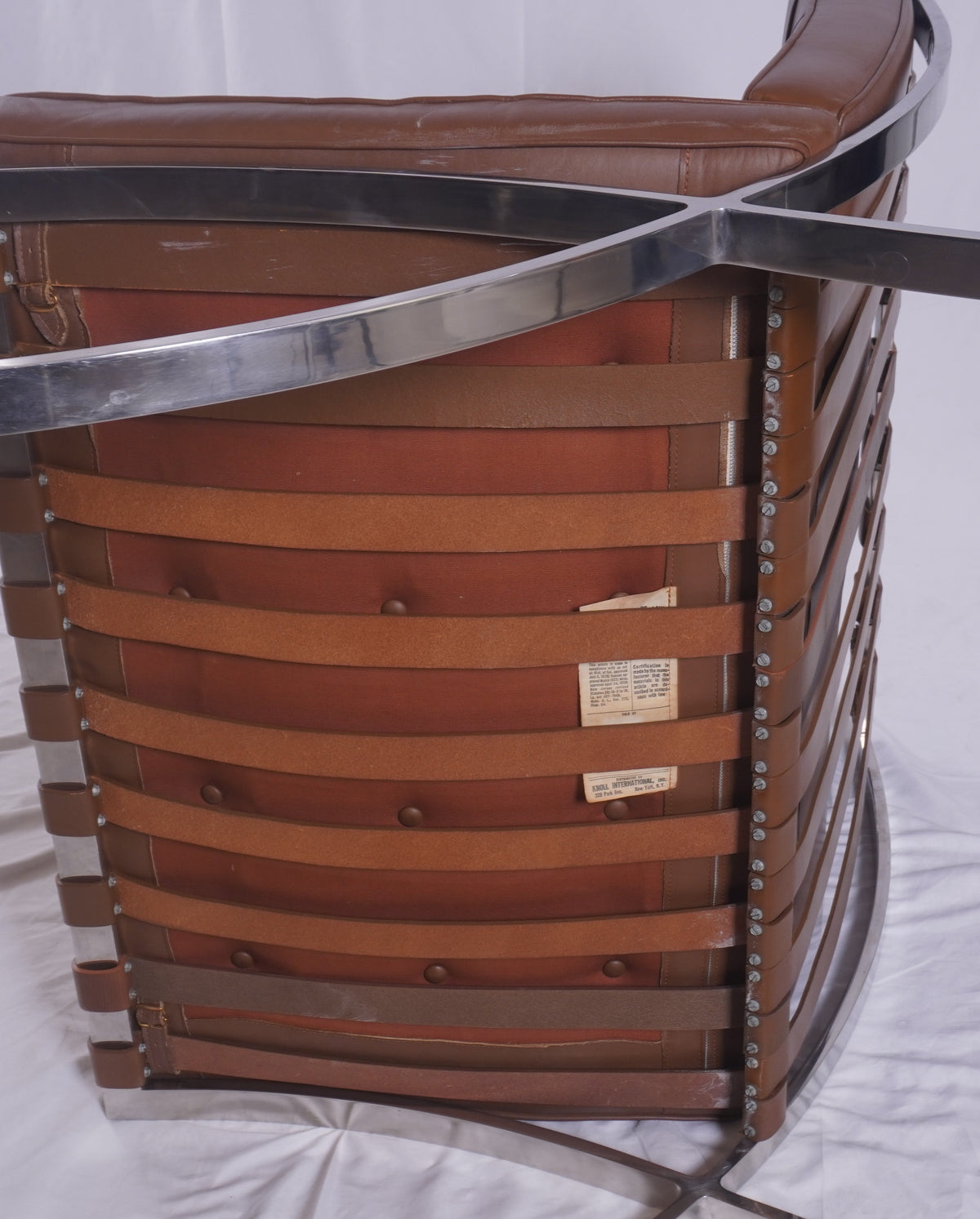 1950s Florence Knoll Barcelona Chairs Designed by Ludwig Mies van der Rohe from the GM Tech Center MI, Pair of