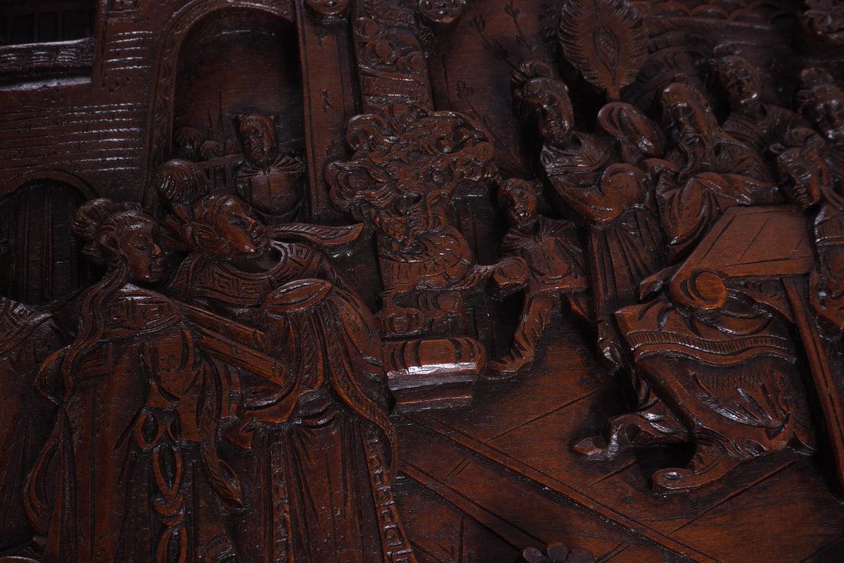 Antique George Zee Asian Carved TEA Coffee TABLE, 7 pcs