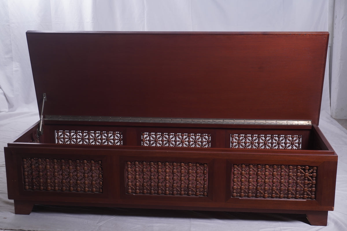 Vintage Handcarved Asian Trunk Bench