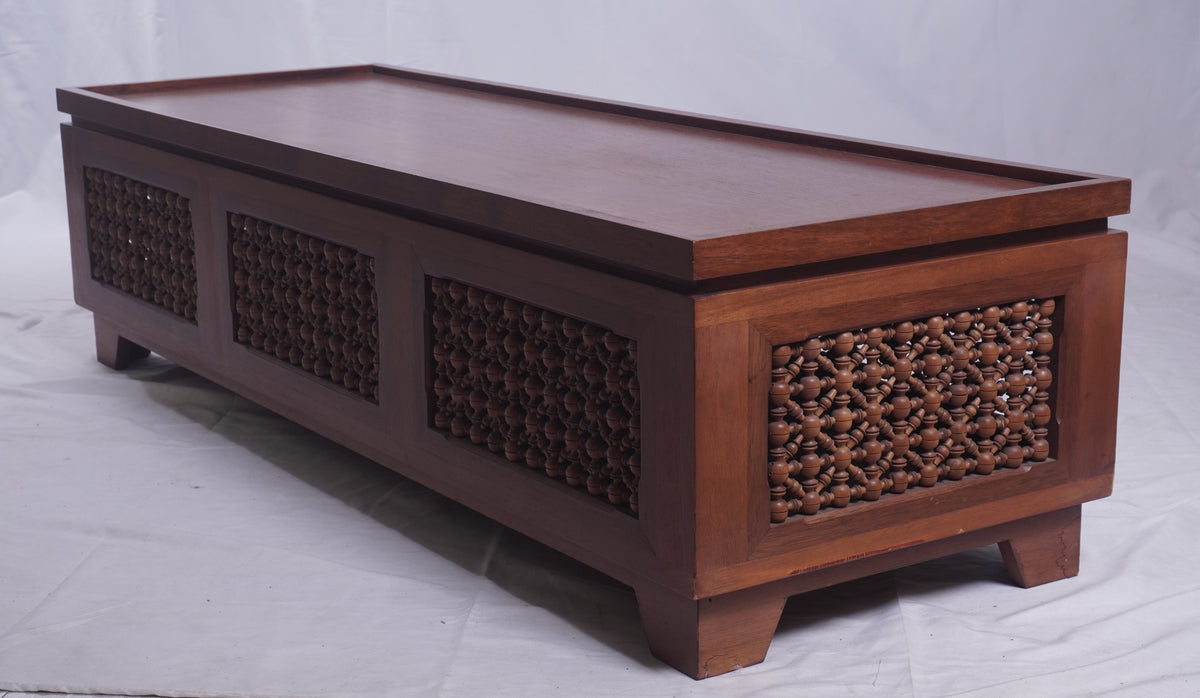 Vintage Handcarved Asian Trunk Bench