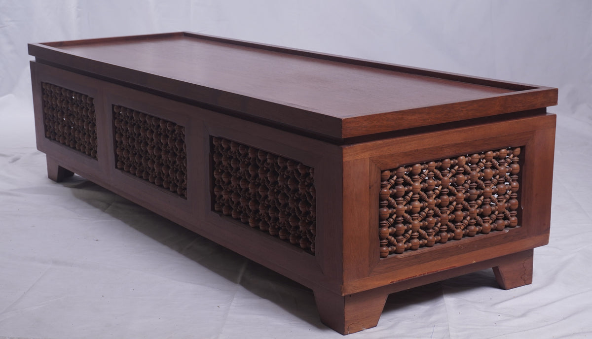 Moursharaby Syrian Style Hand Carved Custom Bench from Morocco