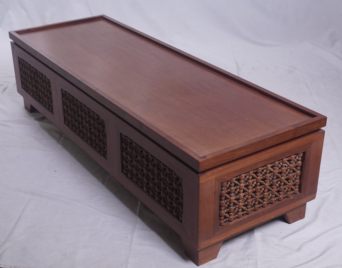 Vintage Handcarved Asian Trunk Bench