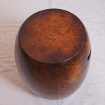 Vintage Barrel Burl Maplewood Veneer Stools C1970s, Pair of