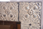 Vintage Pressed Tin Tile Painted Mirror