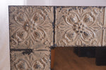 Vintage Pressed Tin Tile Painted Mirror