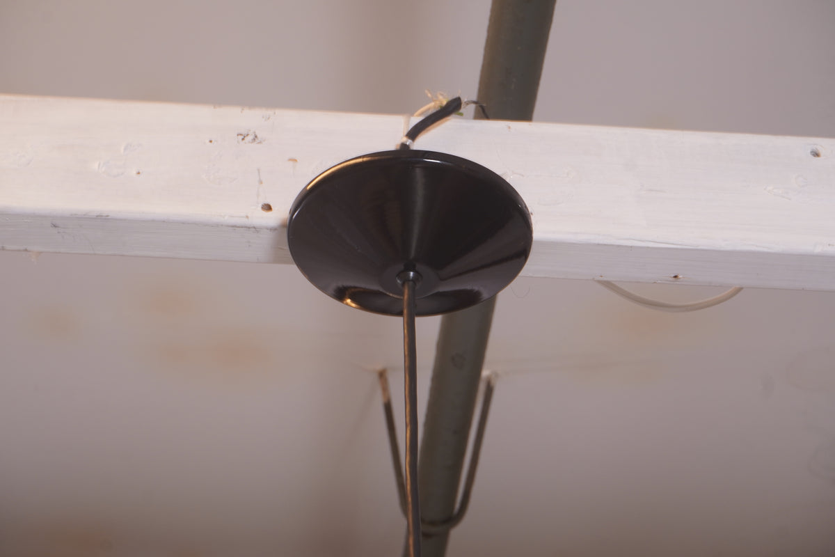 Ron Rezek Modern Steel and Zinc Hanging Lamp, c.1980