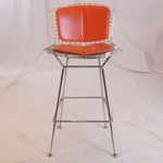 Knoll Bertoia Bar Stools Designed by Harry Bertoia with cushion, Set of 3
