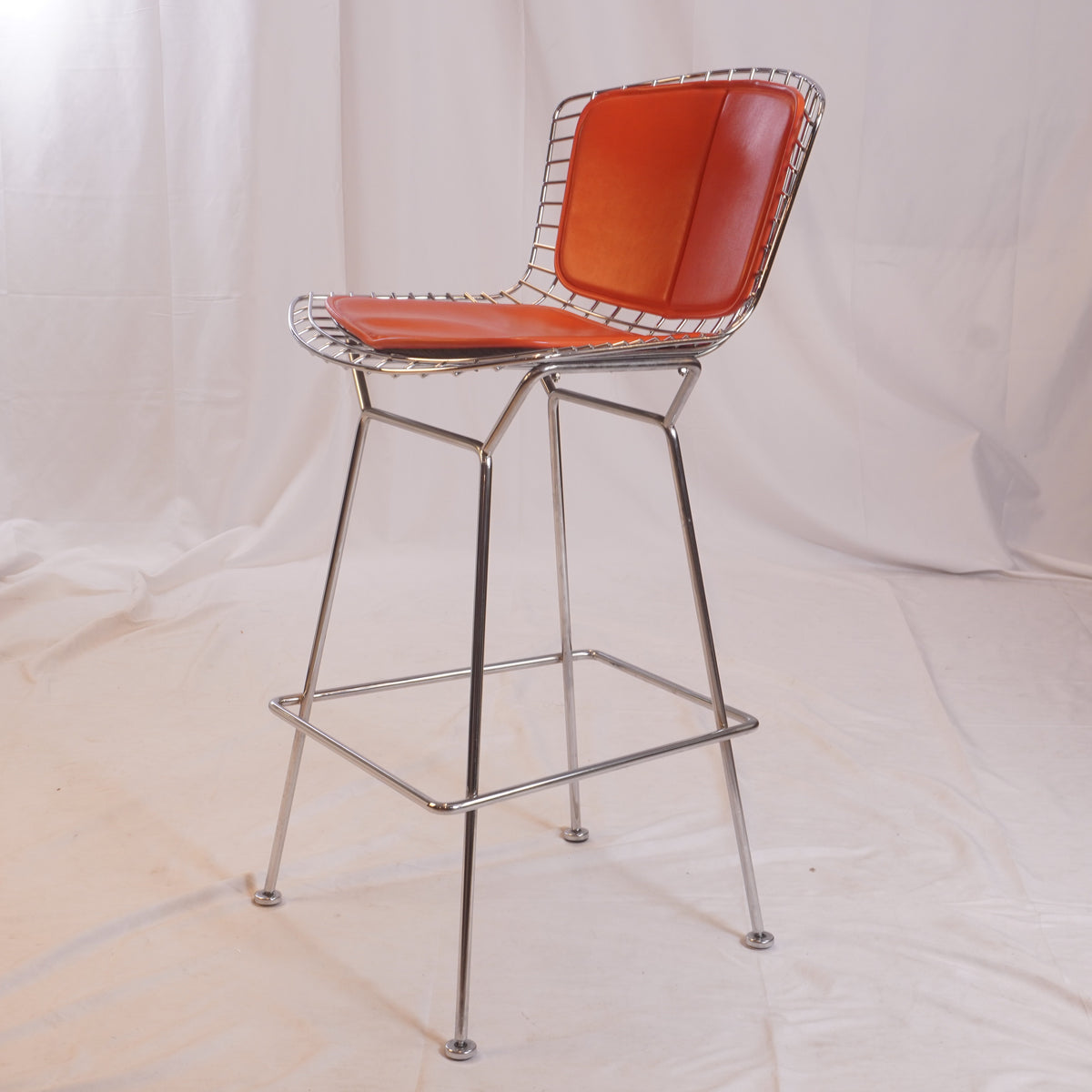 Knoll Bertoia Bar Stools Designed by Harry Bertoia with cushion, Set of 3