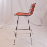 Knoll Bertoia Bar Stools Designed by Harry Bertoia with cushion, Set of 3