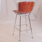 Knoll Bertoia Bar Stools Designed by Harry Bertoia with cushion, Set of 3