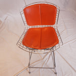 Knoll Bertoia Bar Stools Designed by Harry Bertoia with cushion, Set of 3