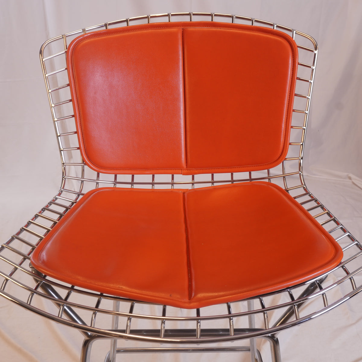 Knoll Bertoia Bar Stools Designed by Harry Bertoia with cushion, Set of 3