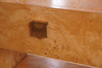 Vintage MILO BAUGHMAN STYLE BURLwood SERVER with Brass Details by Thomasville