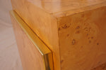 Vintage MILO BAUGHMAN STYLE BURLwood SERVER with Brass Details by Thomasville