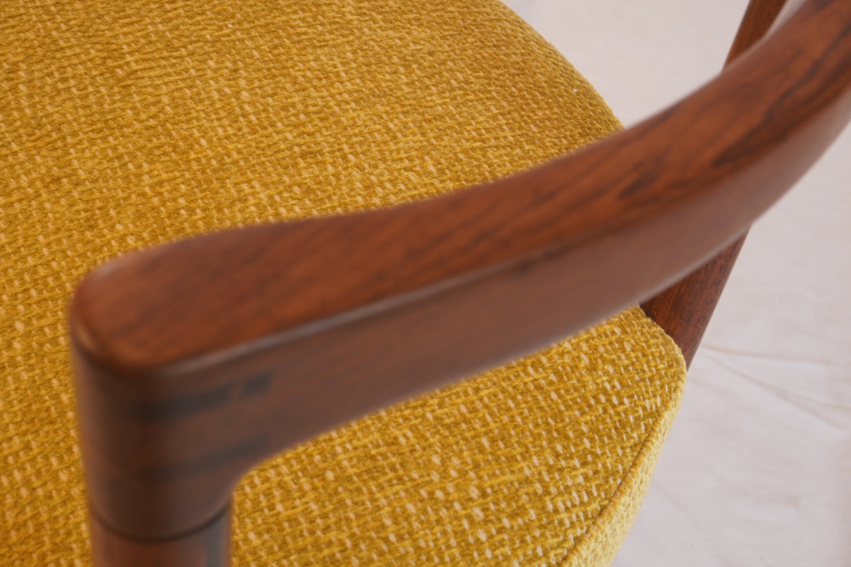 Rare Rosewood Model 195 Dining Chairs by Ole Gjerlov-Knudsen & Torben Lind for France & Son C1960, Set of 4