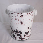 Italian Murano Style Tortoise Shell Glass Vase and Ice Bucket, Set of