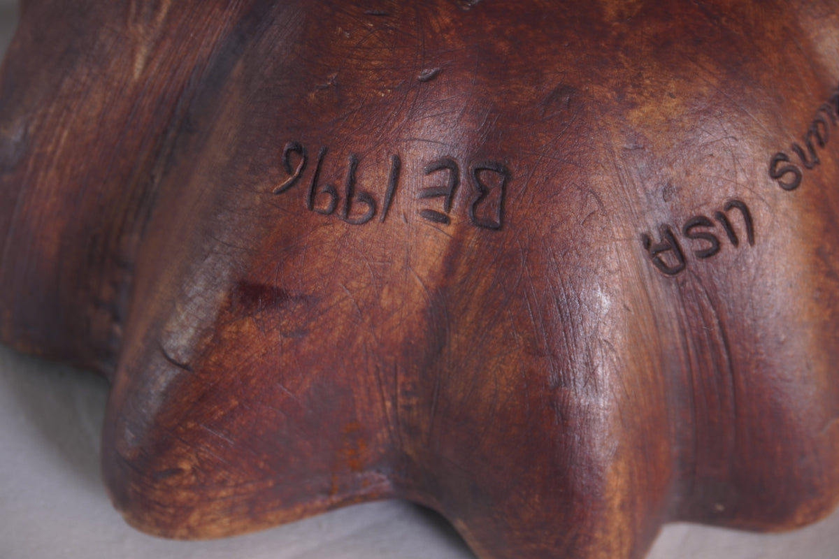 Vintage Ellen Evans Art Pottery Sculpted Seashell Bowl 1996