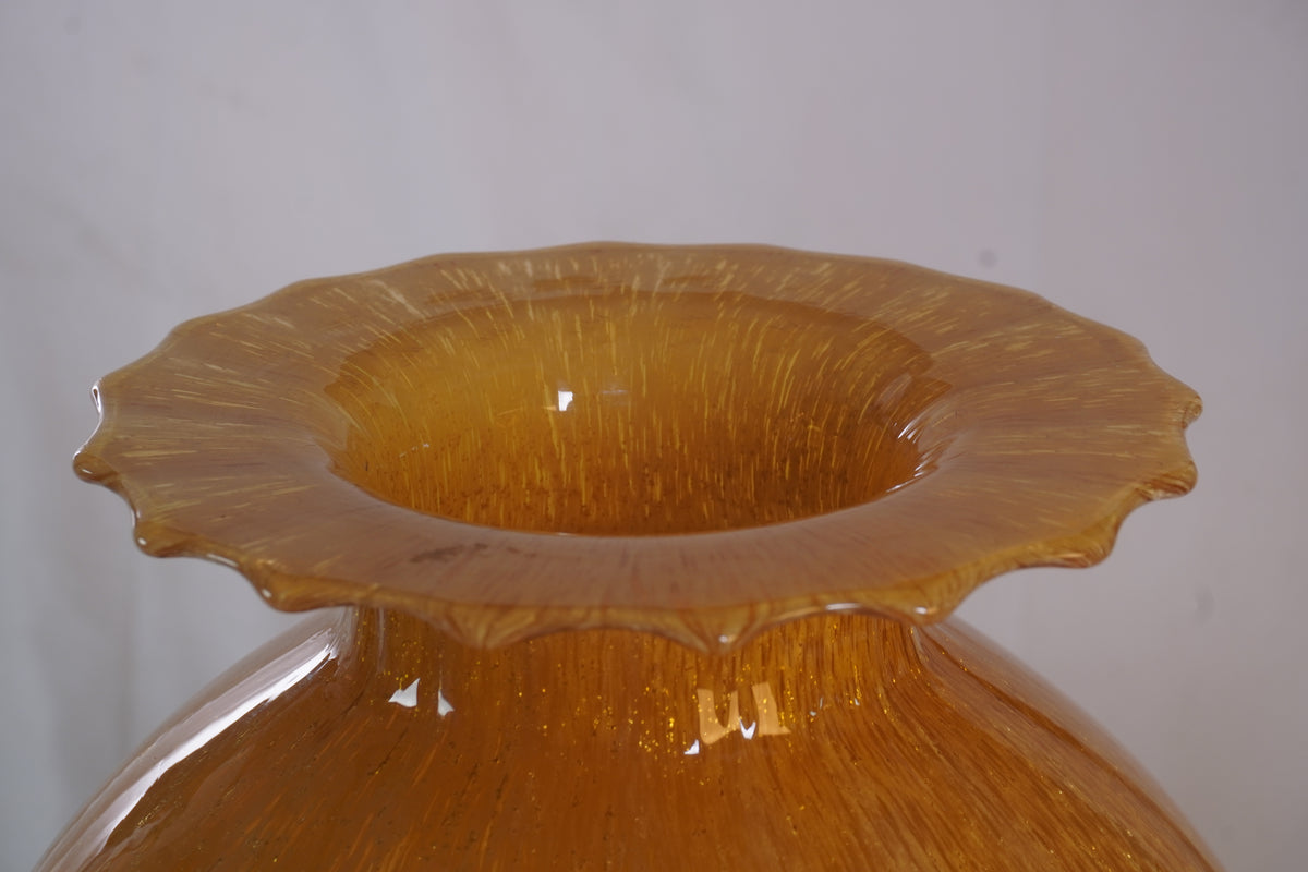 Vintage Italian Lancel Gold Murano Glass Vase