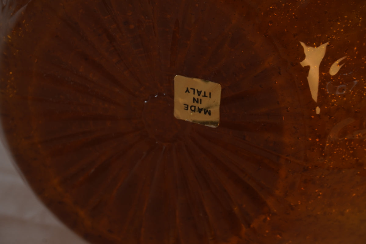 Vintage Italian Lancel Gold Murano Glass Vase