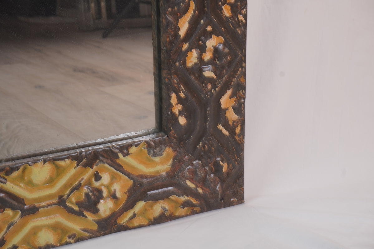 Vintage Tin Frame Mirror